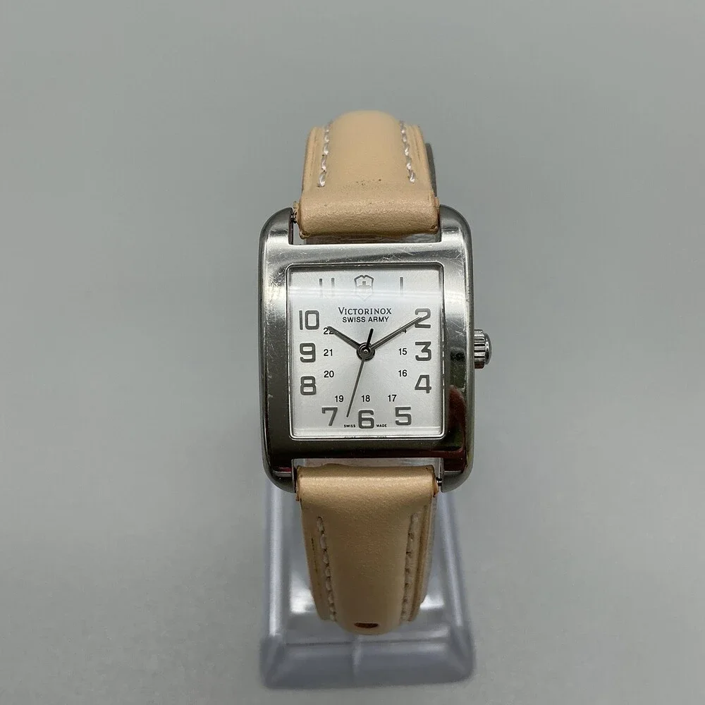 Victorinox Swiss Army Womens Watch 21mm Tank Stainless Swiss Leather New Battery
